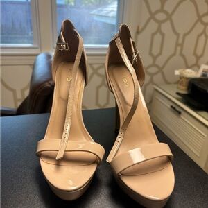 Aldo Nude Patent Leather Pumps